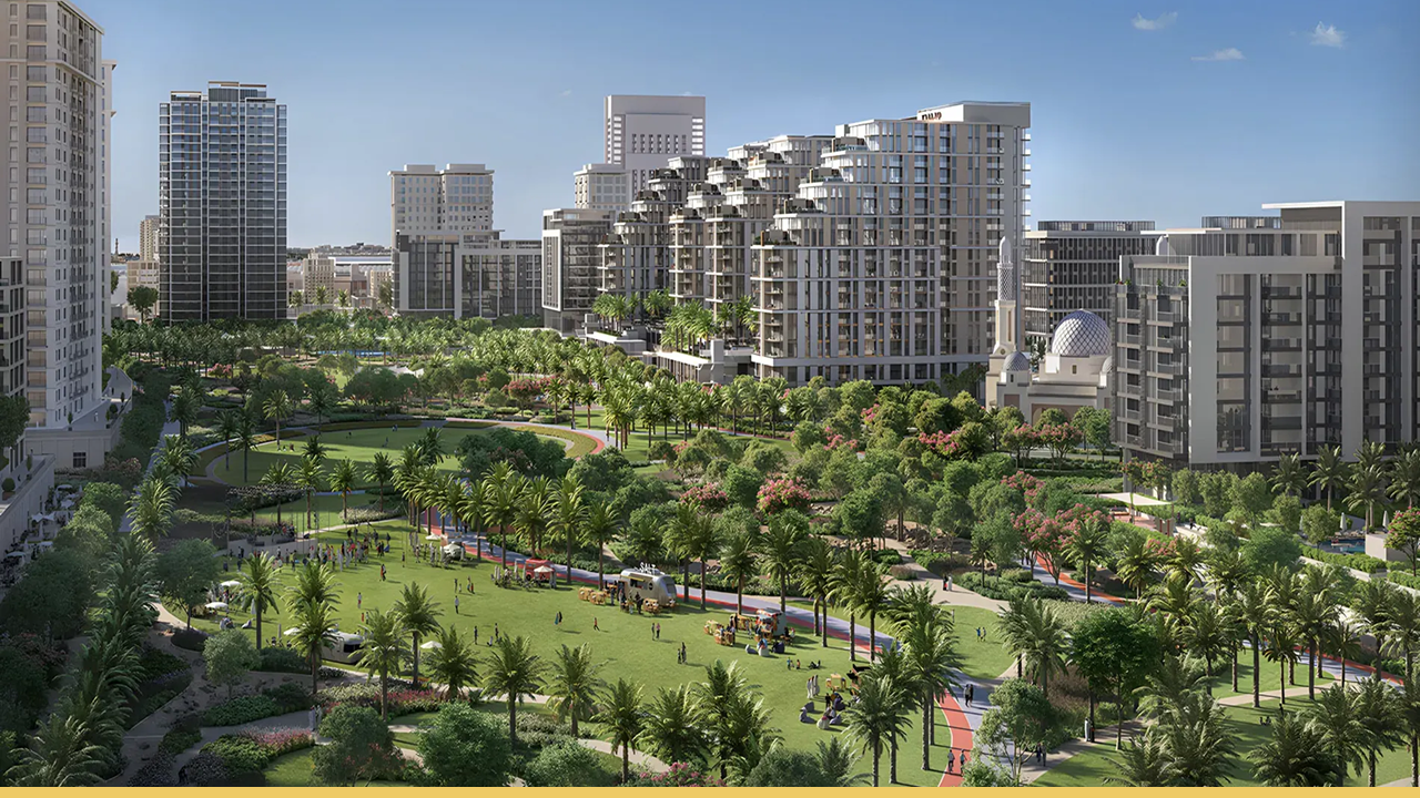 Dubai Hills Estate is often called the “green heart of Dubai” because it contains over 1.4 million sqm of parks and open spaces